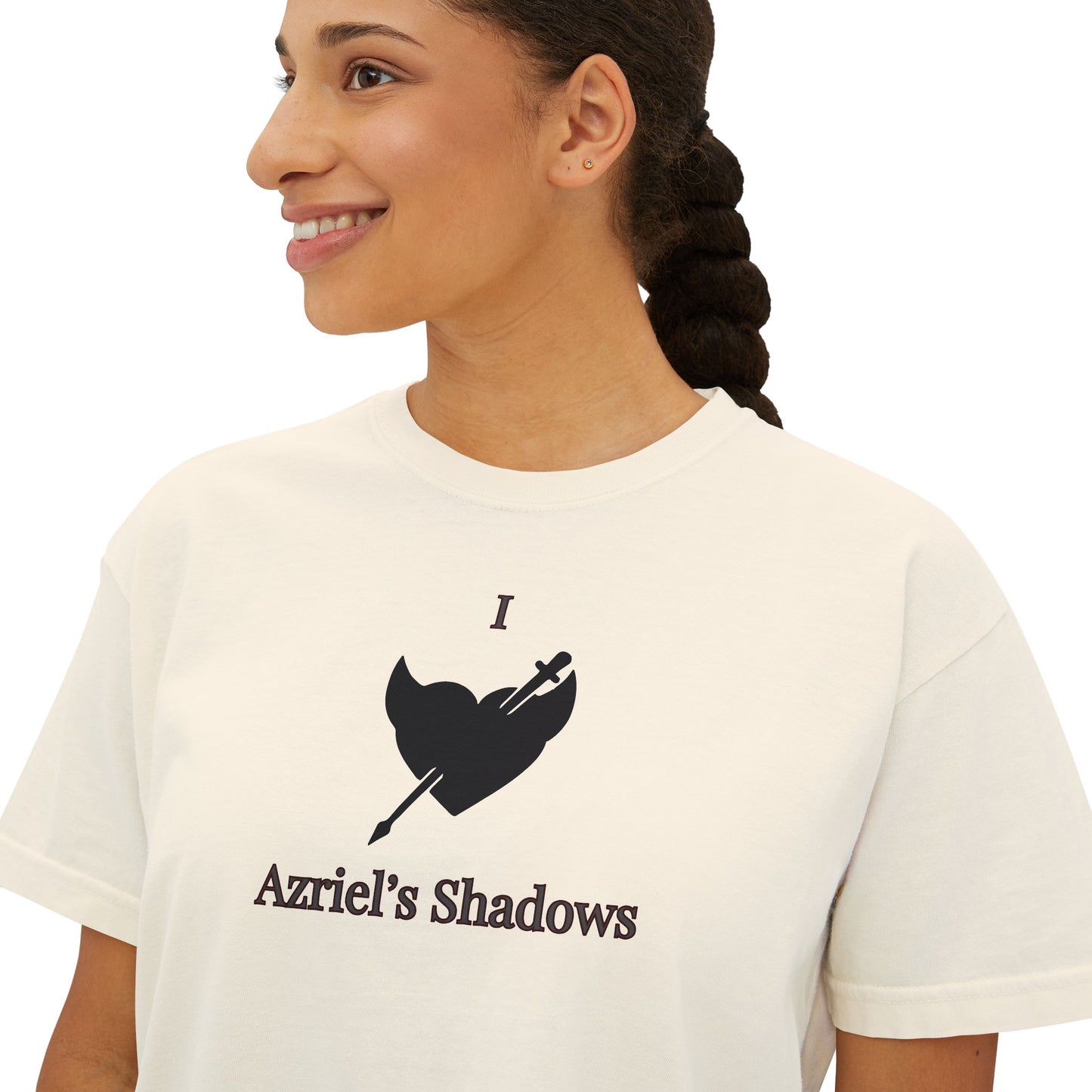 I Love Azriel's Shadows Women's Boxy Tee, Cute Graphic Tee, Gift for Readers, Literary Tee, Casual Comfort Wear