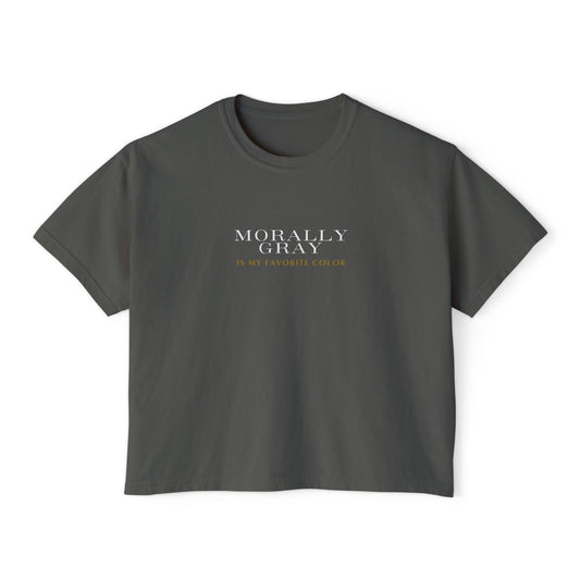 'Moral Gray is My Favorite Color' Women's Boxy Tee - Casual Style for Everyday Comfort
