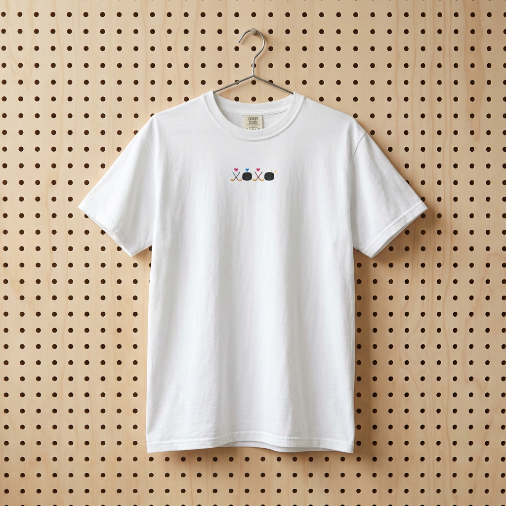 XOXO Hockey Heart T-Shirt – Minimal Hockey Love Tee | Valentine Hockey Shirt