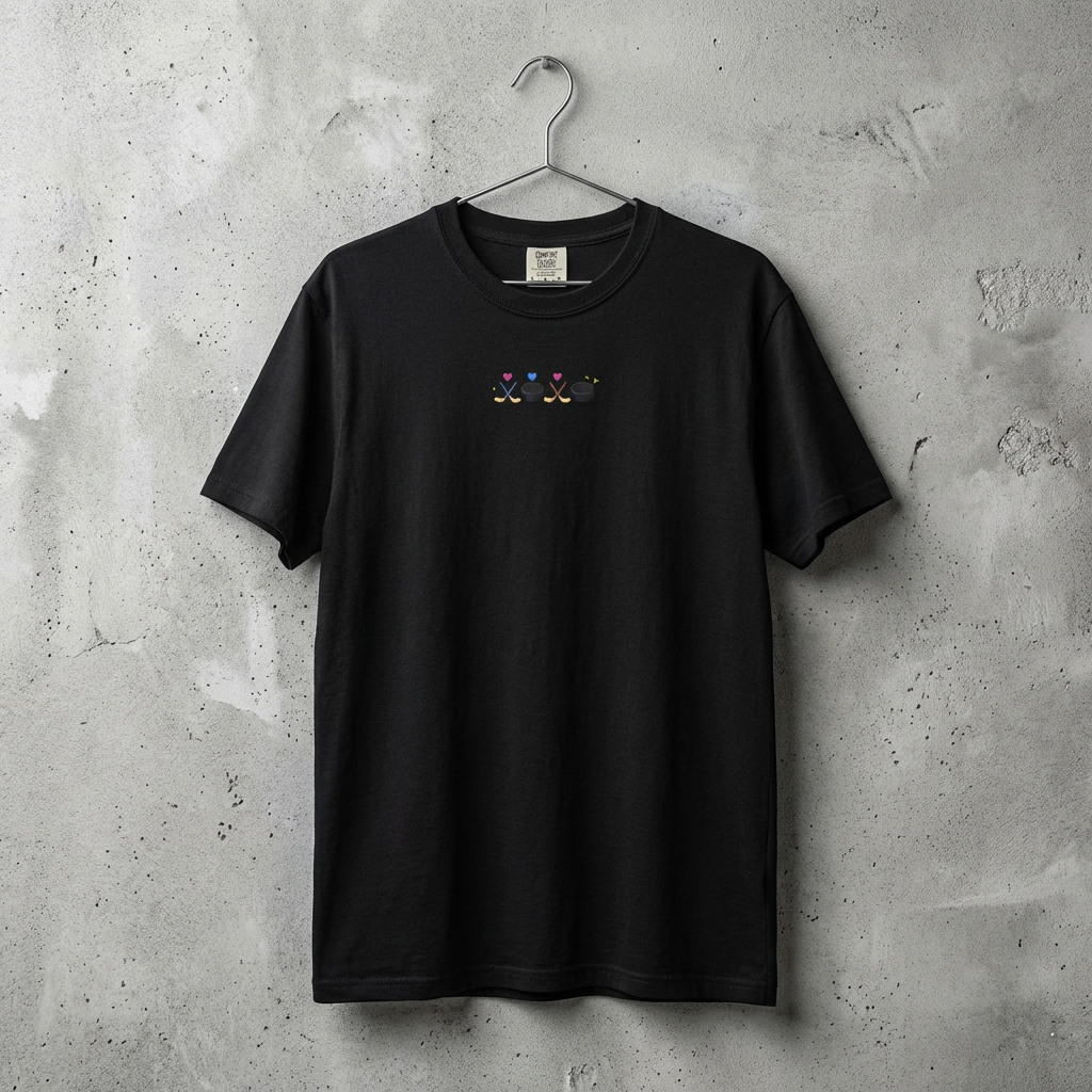 XOXO Hockey Heart T-Shirt – Minimal Hockey Love Tee | Valentine Hockey Shirt