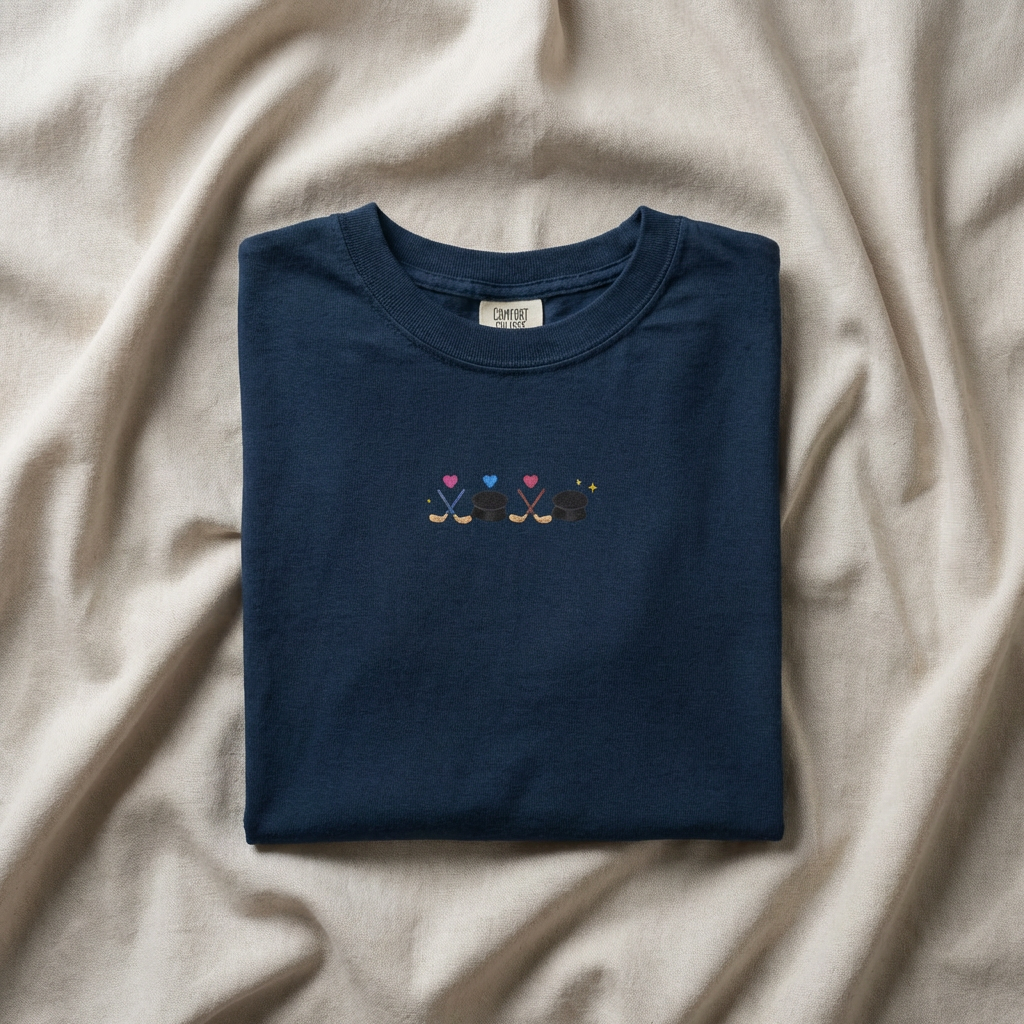 XOXO Hockey Heart T-Shirt – Minimal Hockey Love Tee | Valentine Hockey Shirt