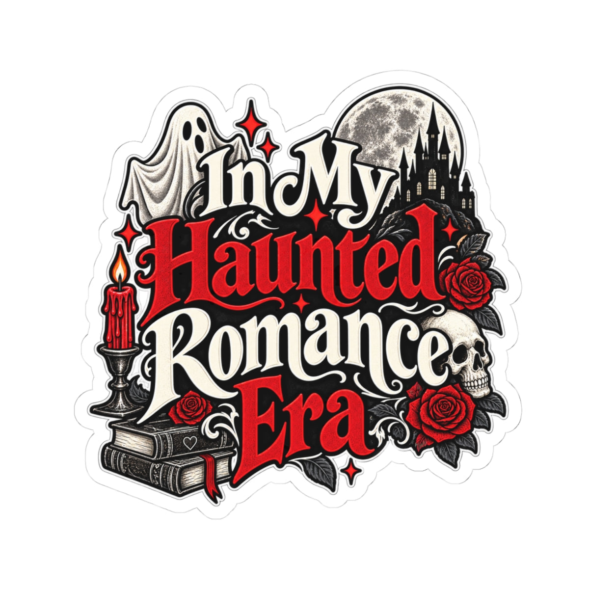 In My Haunted Romance Era Sticker | Halloween BookTok Decal