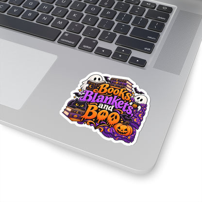 Books, Blankets & Boo Sticker | Cozy Halloween Reader Decal