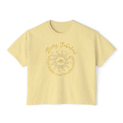 Women's Boxy Tee - HELION of the Day Court Book 'Flirty, fabulous, and probably your favorite mistake'