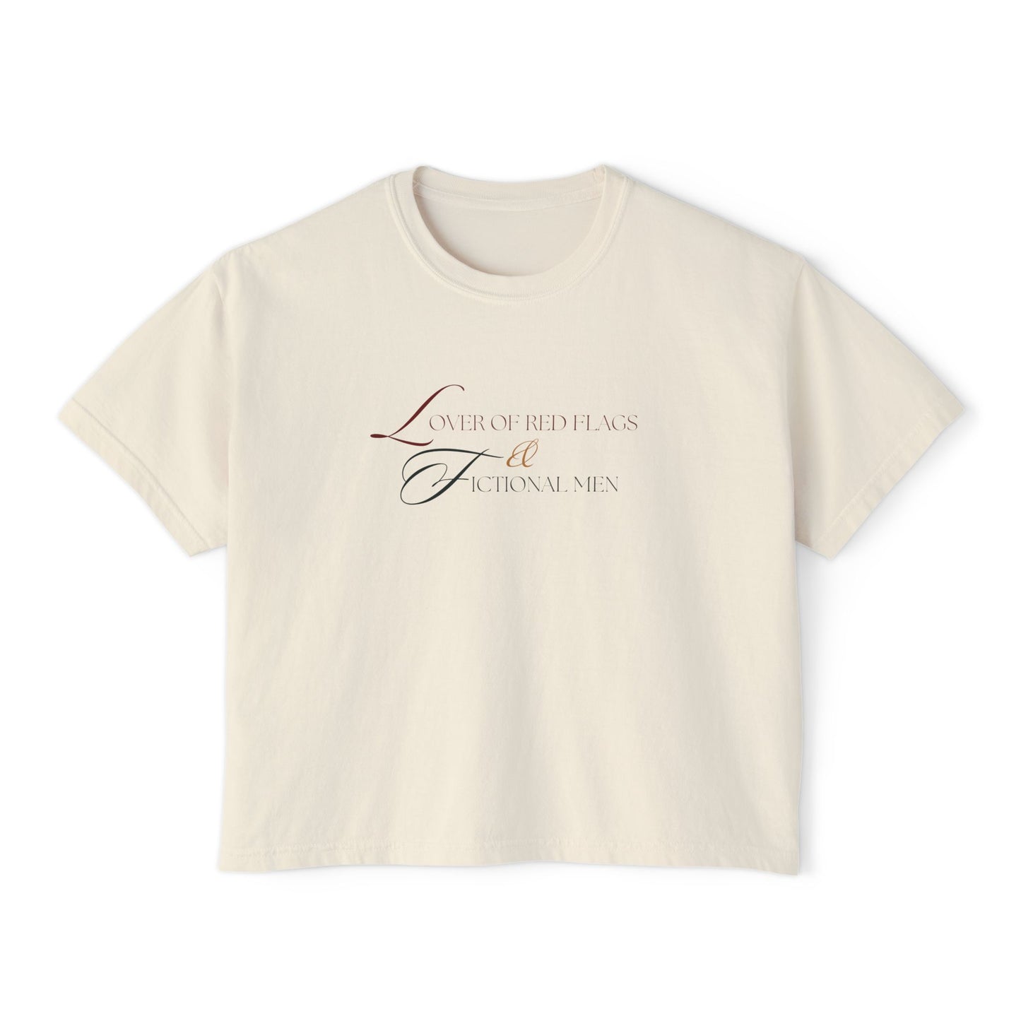Women's Boxy Tee - BookTok Lover of Red Flags and Fictional Men