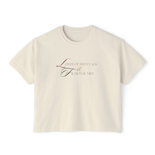 Women's Boxy Tee - BookTok Lover of Red Flags and Fictional Men