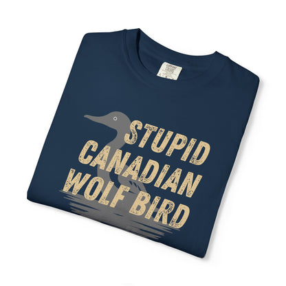 Stupid Canadian Wolf Bird Shirt | Hockey Romance IYKYK Reader Tee