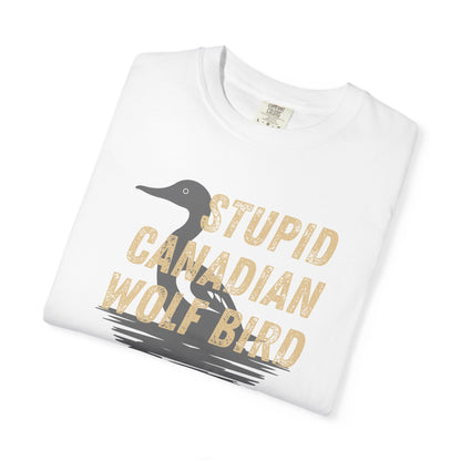 Stupid Canadian Wolf Bird Shirt | Hockey Romance IYKYK Reader Tee