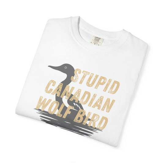 Stupid Canadian Wolf Bird Shirt | Hockey Romance IYKYK Reader Tee