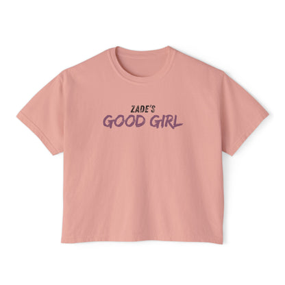 Zade's Good Girl Women's Boxy Tee - Cute Casual Top, Gift for Her, Feminine Style, Everyday Wear, Birthday Outfit