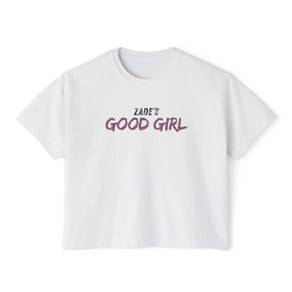 Zade's Good Girl Women's Boxy Tee - Cute Casual Top, Gift for Her, Feminine Style, Everyday Wear, Birthday Outfit
