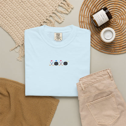XOXO Hockey Heart T-Shirt – Minimal Hockey Love Tee | Valentine Hockey Shirt