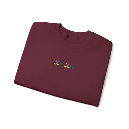 XOXO Hockey Crewneck Sweatshirt | Minimal Embroidered Cozy Pullover