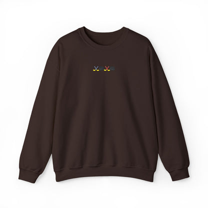 XOXO Hockey Crewneck Sweatshirt | Minimal Embroidered Cozy Pullover
