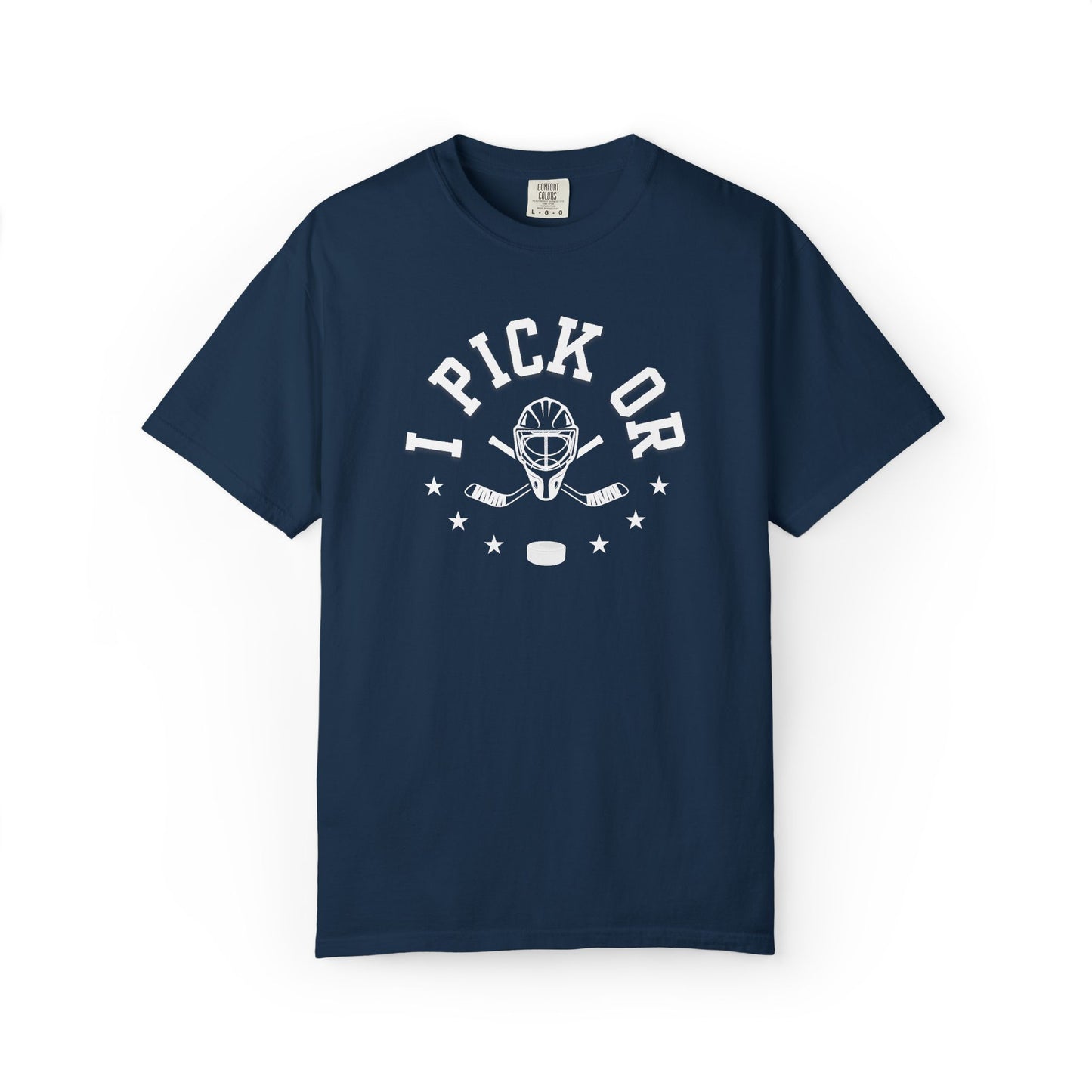 Hockey Romance Reader Tee | "I Pick Or" Goal Mask & Puck Design Relaxed Fit Shirt