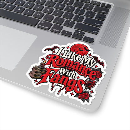 I Like My Romance With Fangs Sticker | Vampire Romance Decal