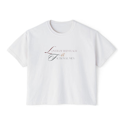 Women's Boxy Tee - BookTok Lover of Red Flags and Fictional Men