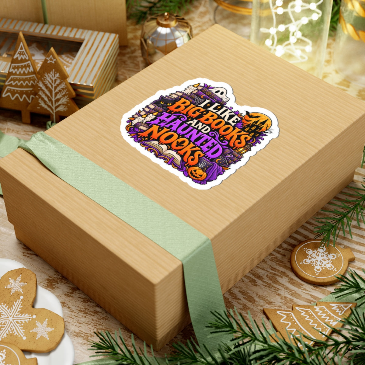 Big Books & Haunted Nooks Sticker | Halloween Reader Decal