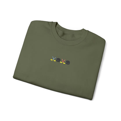 XOXO Hockey Crewneck Sweatshirt | Minimal Embroidered Cozy Pullover