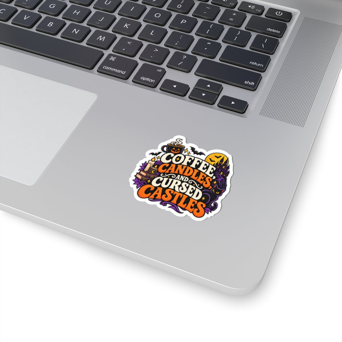 Coffee, Candles & Cursed Castles Sticker | Gothic Reader Decal