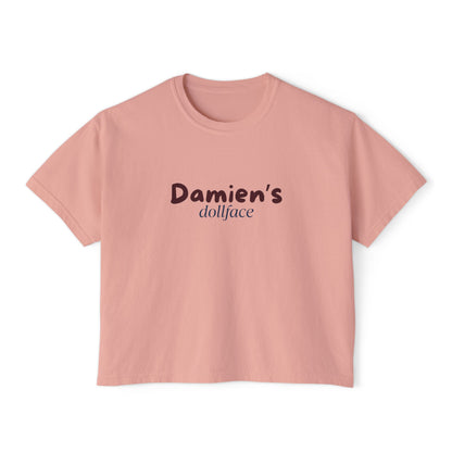 Damien's Dollface Women's Boxy Tee | Booktok Inspired Quotes and Lines | Statement Tee | Everyday Wear