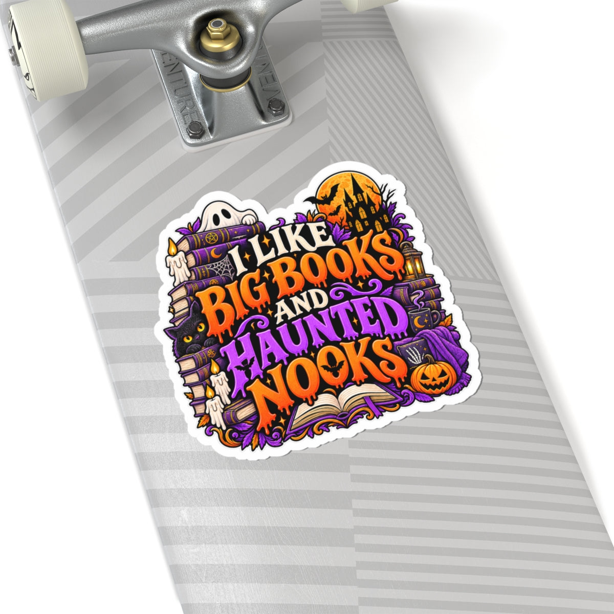 Big Books & Haunted Nooks Sticker | Halloween Reader Decal