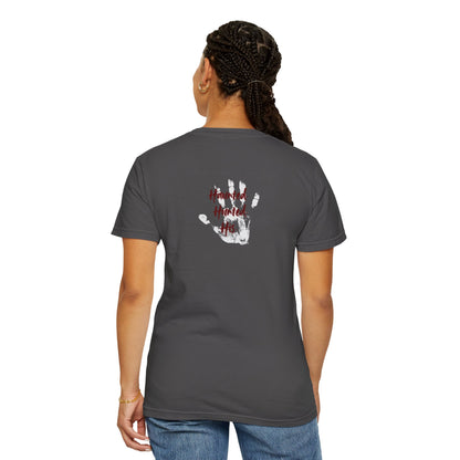 Handprint Unisex Garment-Dyed T-Shirt - Unique Casual Wear | Haunted. Hunted. His.