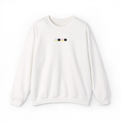 XOXO Hockey Crewneck Sweatshirt | Minimal Embroidered Cozy Pullover