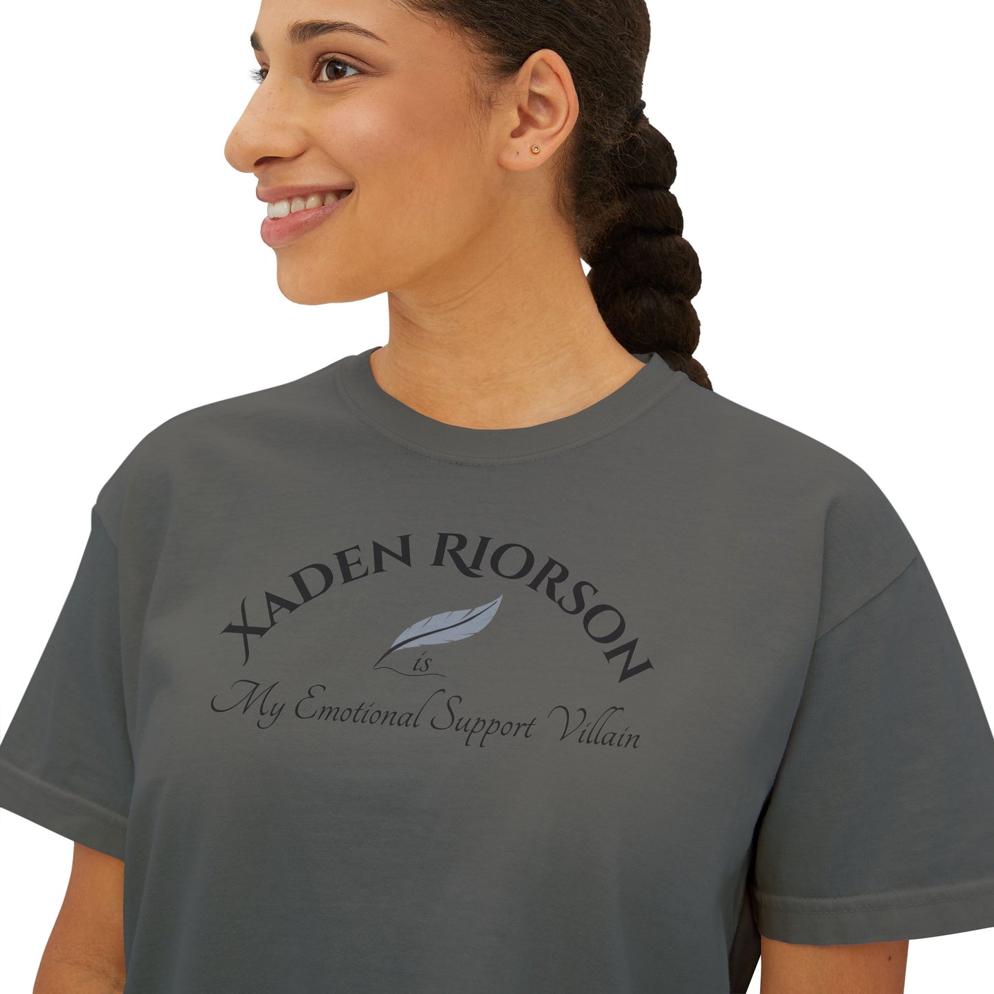 Boxy Tee Shirt Xaden Riorson Emotional Support Villain Design