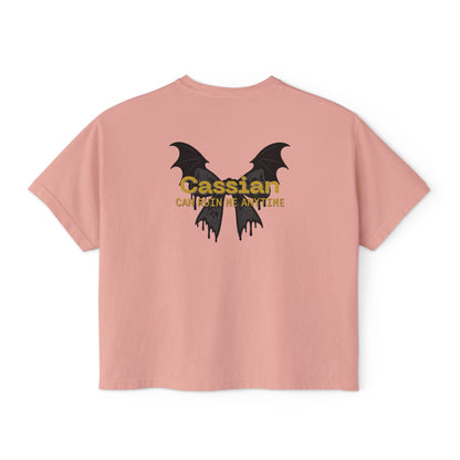 Trendy Women's Boxy Tee, 'Cassian Can Ruin Me', ACOTAR Series Fandom Shirt, Casual Fashion Top, Perfect for Everyday Wear, Goth Aesthetic Shirt