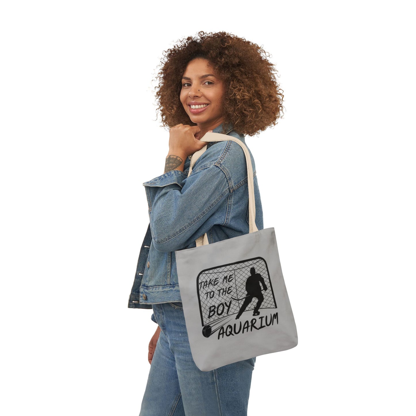 Take Me to the Boy Aquarium Tote Bag | Hockey Fan Canvas Tote