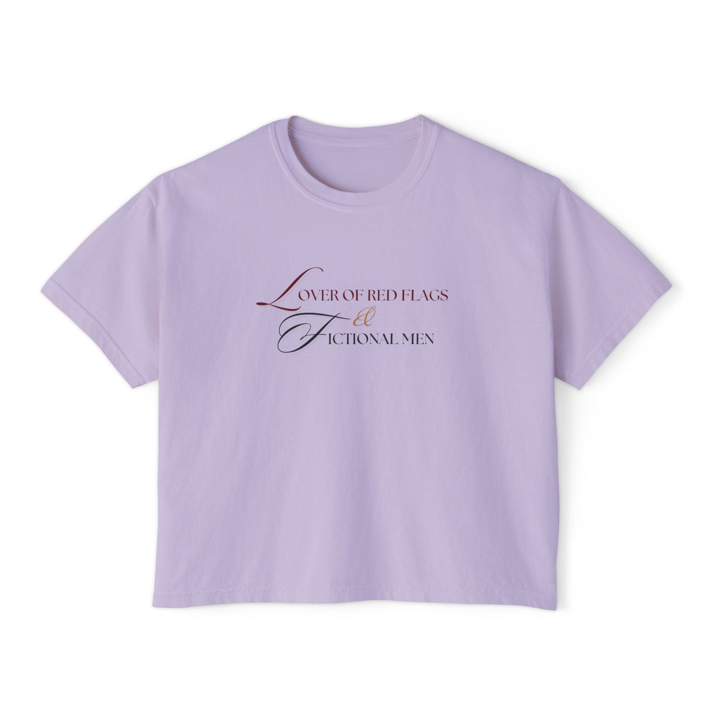 Women's Boxy Tee - BookTok Lover of Red Flags and Fictional Men