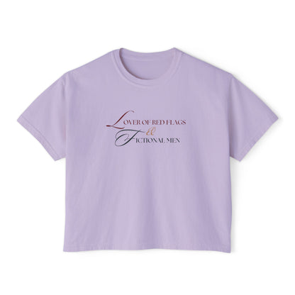 Women's Boxy Tee - BookTok Lover of Red Flags and Fictional Men