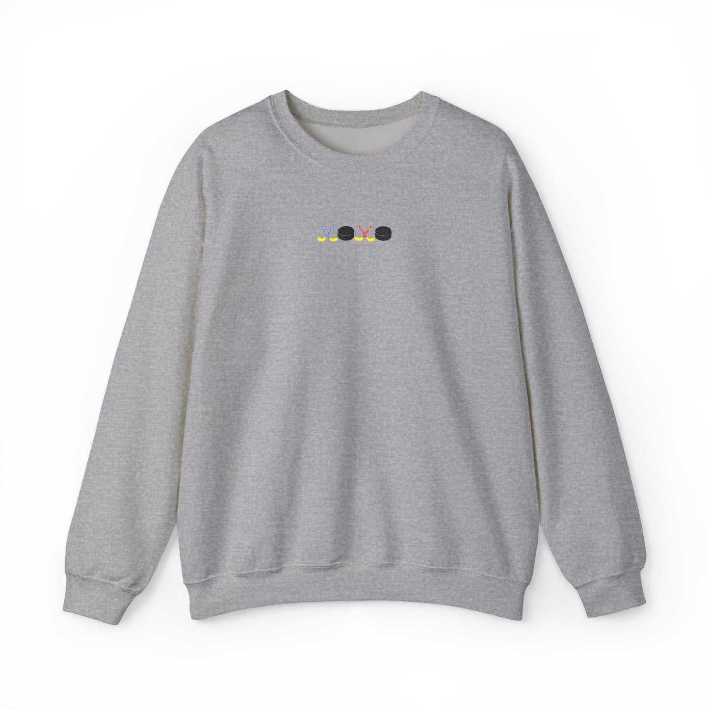 XOXO Hockey Crewneck Sweatshirt | Minimal Embroidered Cozy Pullover