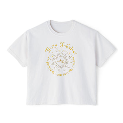 Women's Boxy Tee - HELION of the Day Court Book 'Flirty, fabulous, and probably your favorite mistake'