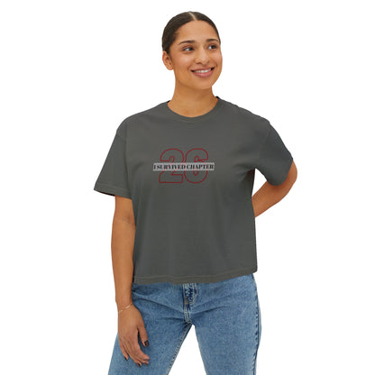 I Survived Chapter 26 Women's Boxy Tee, Inspirational T-Shirt, Motivational Graphic Tee, Birthday Gift, Celebration Top