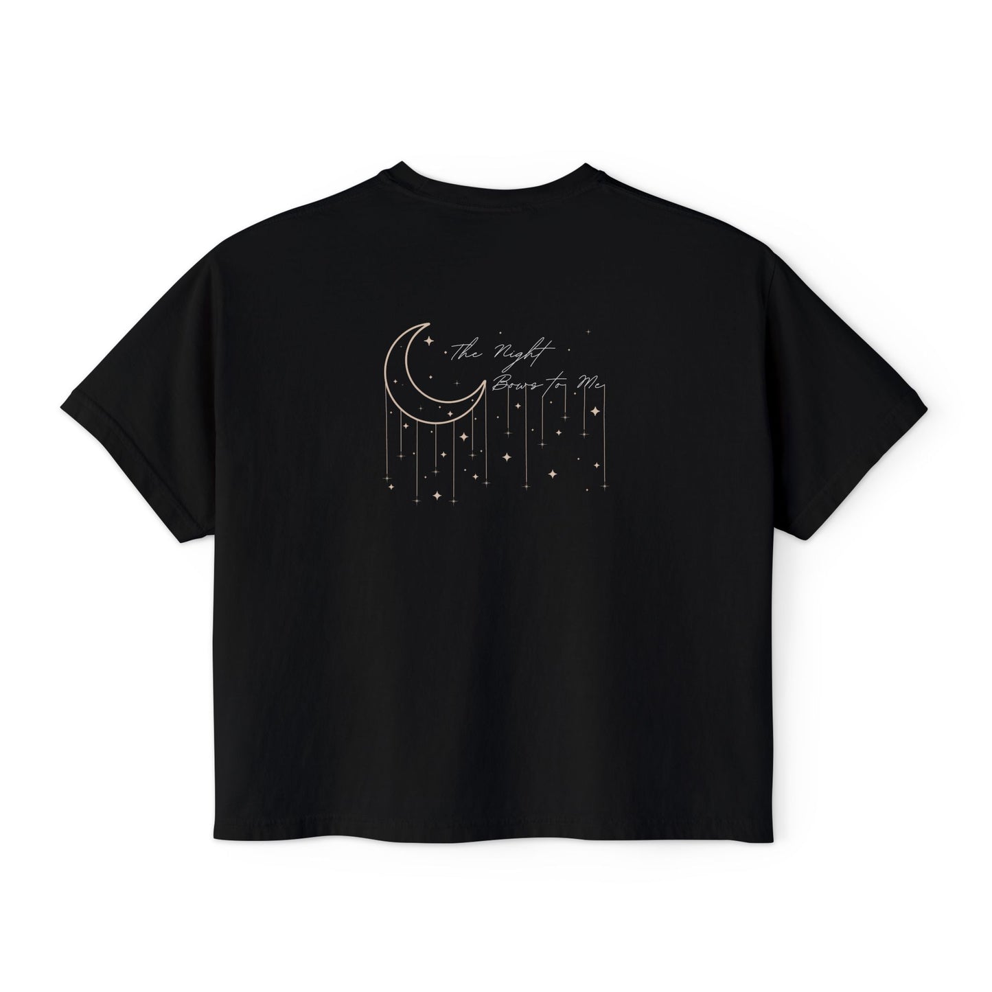 Celestial Dream Women's Boxy Tee - Moon and Stars Design