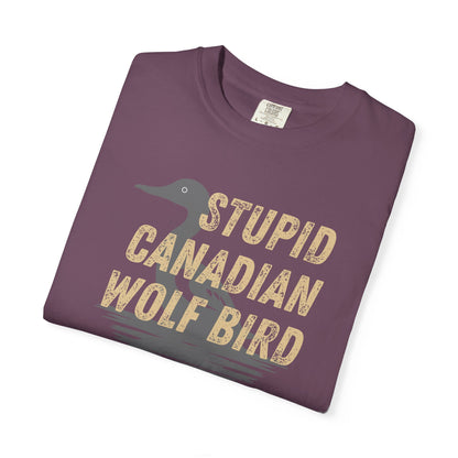 Stupid Canadian Wolf Bird Shirt | Hockey Romance IYKYK Reader Tee