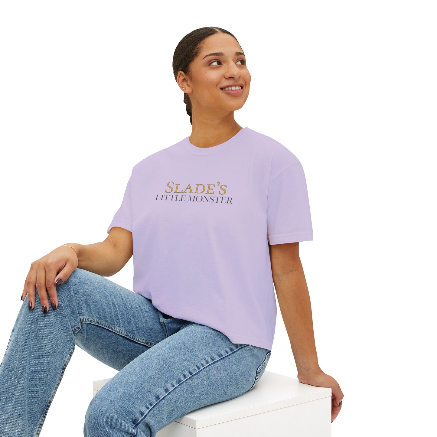Slade Little Monster Women's Boxy Tee - Perfect for Birthdays, Gift for Mom, Casual Wear, Everyday Comfort