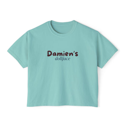 Damien's Dollface Women's Boxy Tee | Booktok Inspired Quotes and Lines | Statement Tee | Everyday Wear