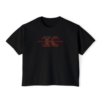 Women's Boxy Tee - Dirty Hands Clean Conscience (Sometimes) by Kaz Brekker Six of Crows Booktok Morally Gray Character