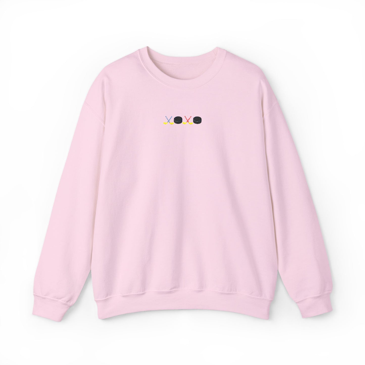 XOXO Hockey Crewneck Sweatshirt | Minimal Embroidered Cozy Pullover