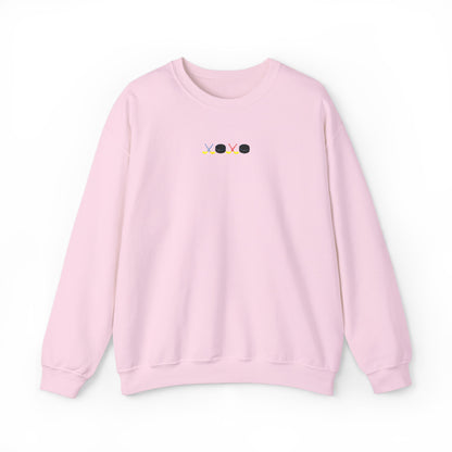 XOXO Hockey Crewneck Sweatshirt | Minimal Embroidered Cozy Pullover