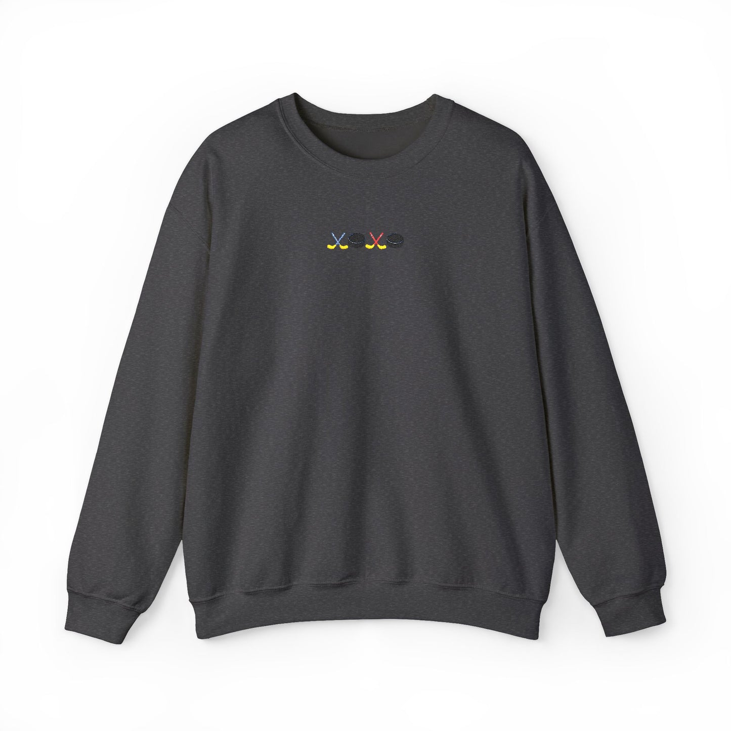 XOXO Hockey Crewneck Sweatshirt | Minimal Embroidered Cozy Pullover
