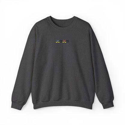 XOXO Hockey Crewneck Sweatshirt | Minimal Embroidered Cozy Pullover
