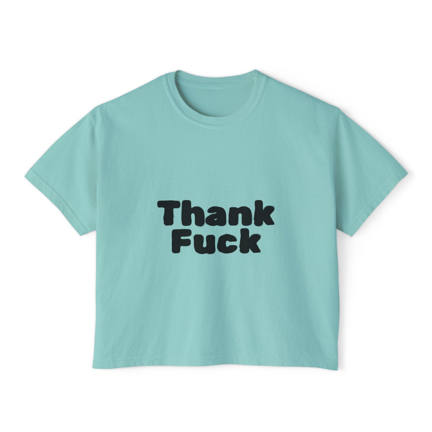 Thank F**k Women's Boxy Tee | Casual Graphic Tee, Funny T-Shirt, Gift for Friends, Everyday Wear, Summer Top