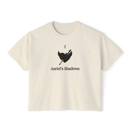 I Love Azriel's Shadows Women's Boxy Tee, Cute Graphic Tee, Gift for Readers, Literary Tee, Casual Comfort Wear