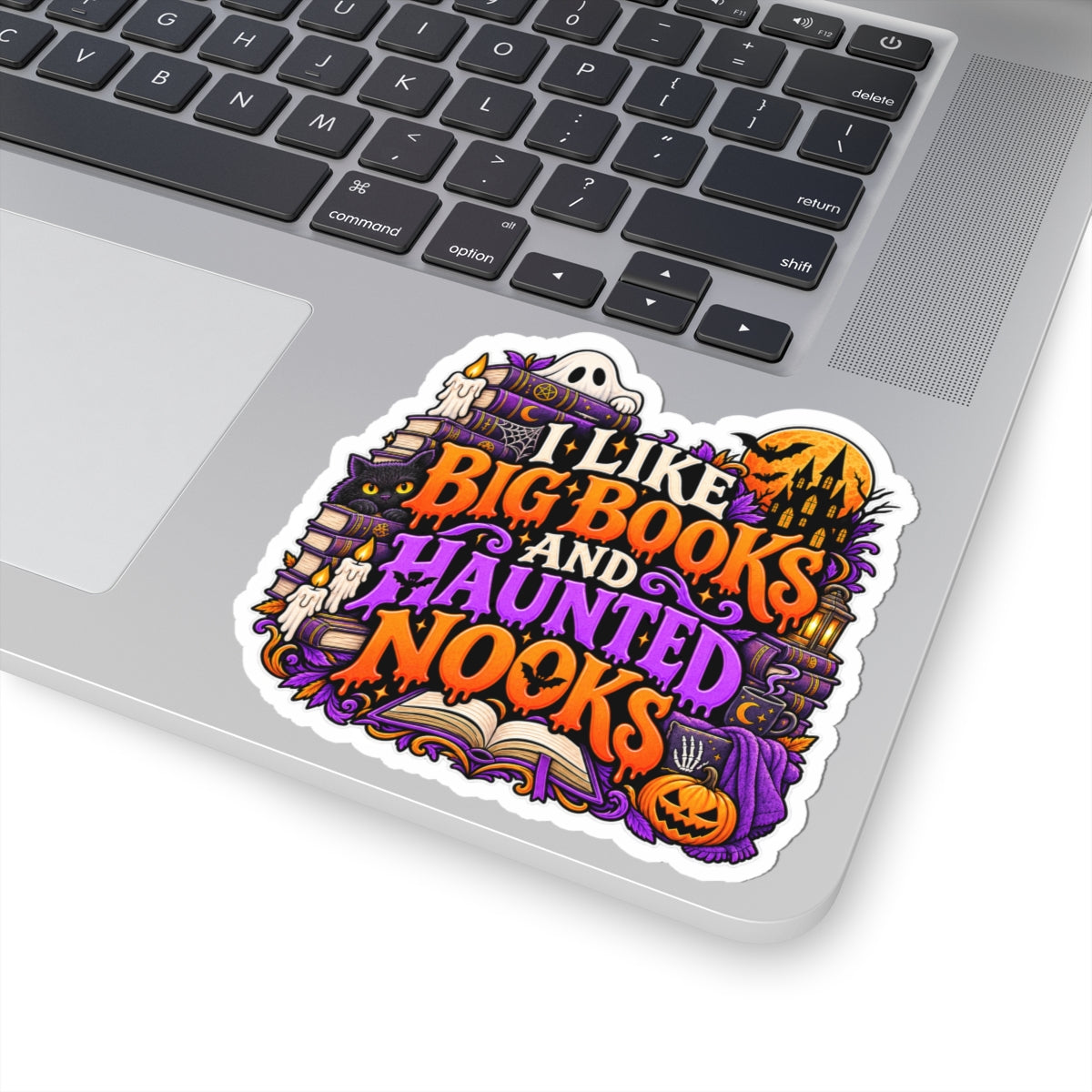 Big Books & Haunted Nooks Sticker | Halloween Reader Decal