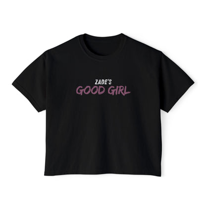 Zade's Good Girl Women's Boxy Tee - Cute Casual Top, Gift for Her, Feminine Style, Everyday Wear, Birthday Outfit