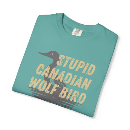 Stupid Canadian Wolf Bird Shirt | Hockey Romance IYKYK Reader Tee